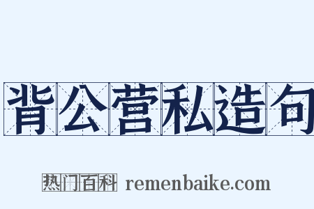 背公营私造句是什么意思的图片